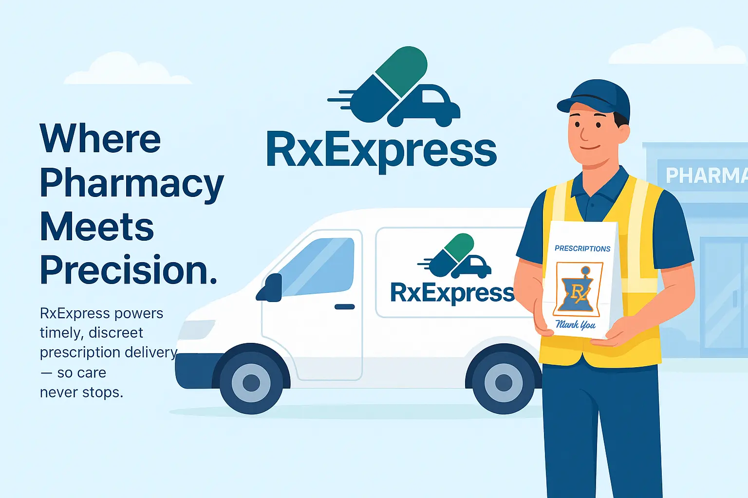 RxExpress van delivering prescriptions accurately
